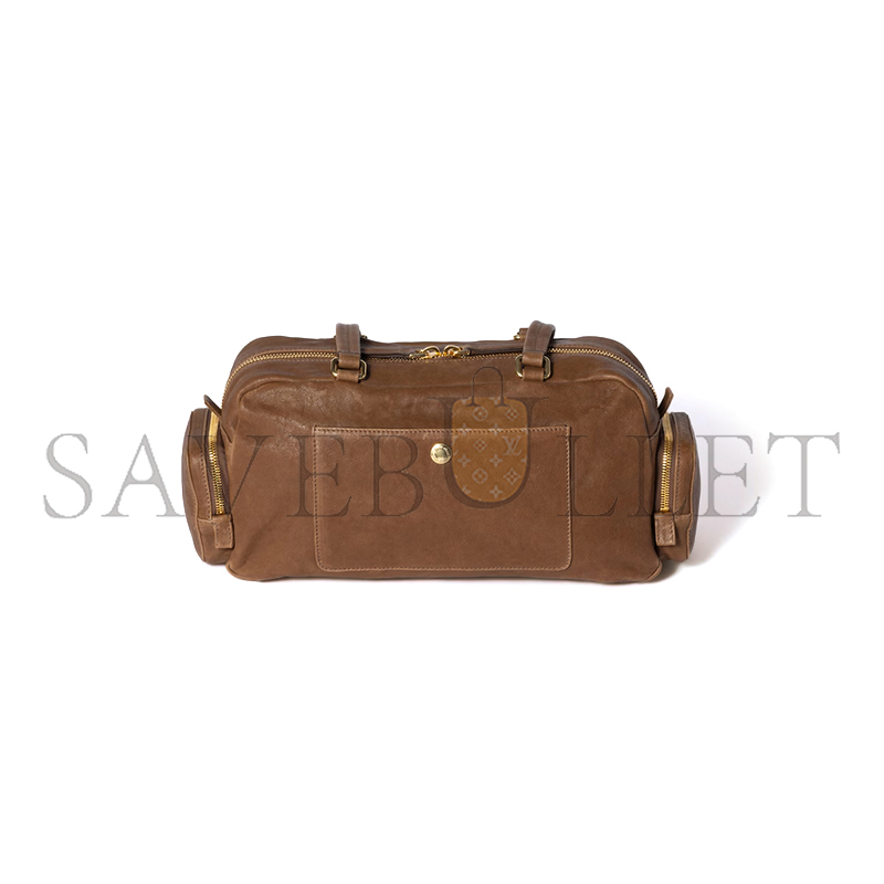 MIU MIU POCKET WASHED NAPPA LEATHER BAG 5BB175 (32*15.5*11cm)